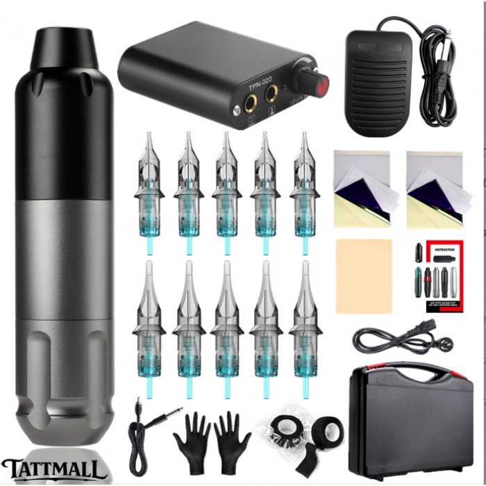 Tattoo Machine Kit TBP5mini Stroke Wireless Tattoo Machine with 1 Batteries & 10PCS Cartridges Tattoo Machine Kit TBP5mini Stroke Wireless Tattoo Machine with 1 Batteries & 10PCS Cartridges